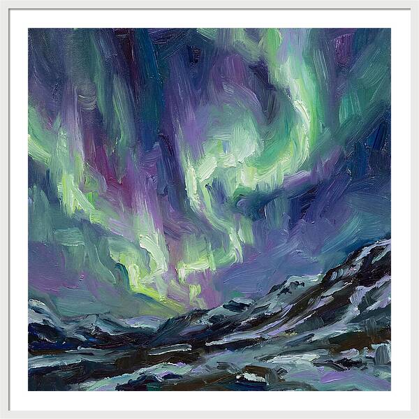 Northern Lights Over Majestic Mountains