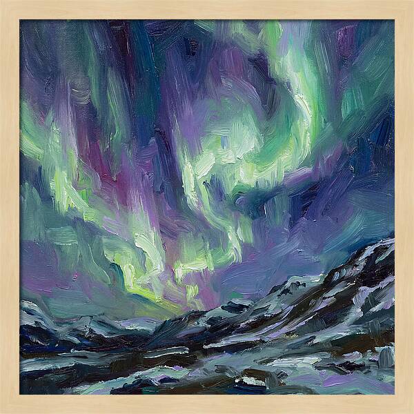 Northern Lights Over Majestic Mountains