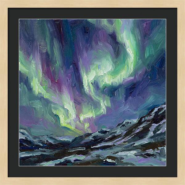 Northern Lights Over Majestic Mountains