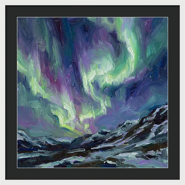 Northern Lights Over Majestic Mountains