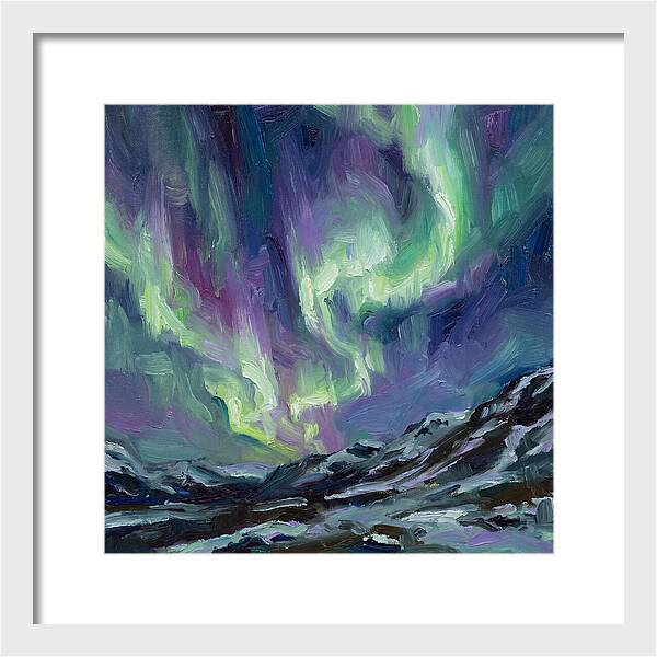 Northern Lights Over Majestic Mountains