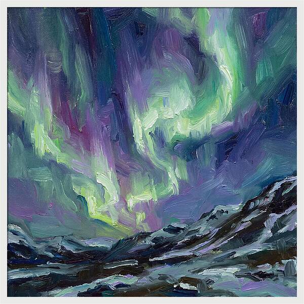Northern Lights Over Majestic Mountains