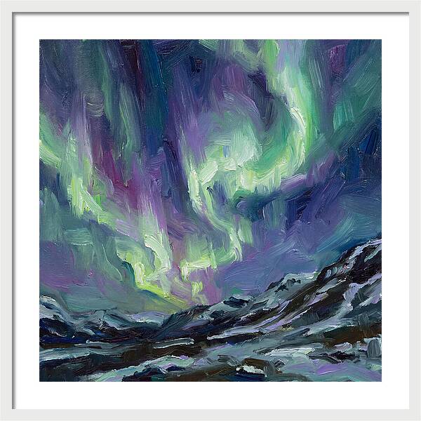 Northern Lights Over Majestic Mountains