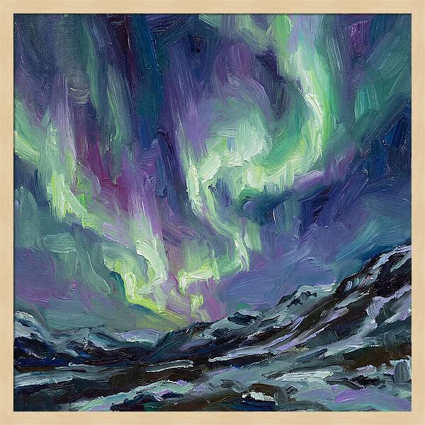 Northern Lights Over Majestic Mountains