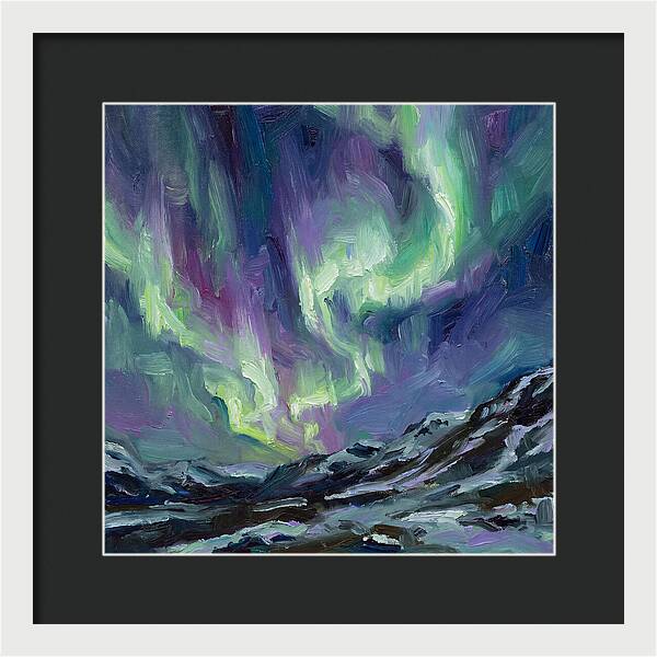Northern Lights Over Majestic Mountains