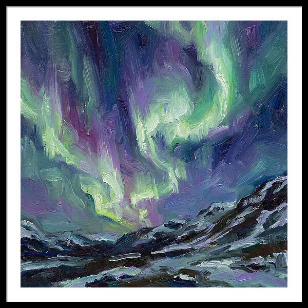 Northern Lights Over Majestic Mountains