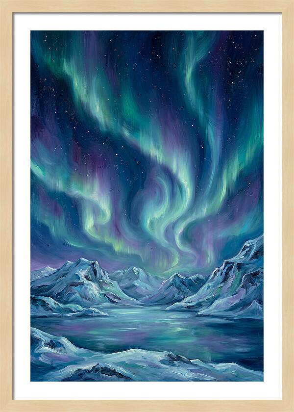 Northern Lights Over Mountains