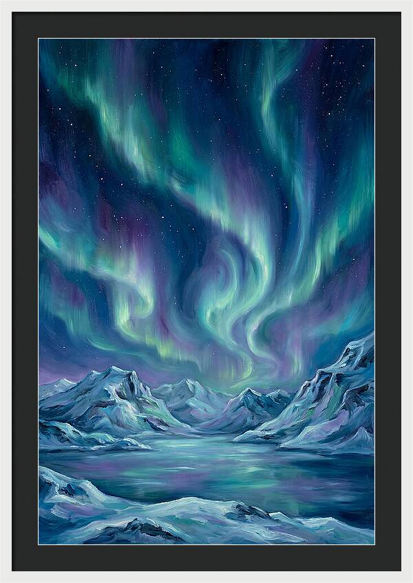 Northern Lights Over Mountains