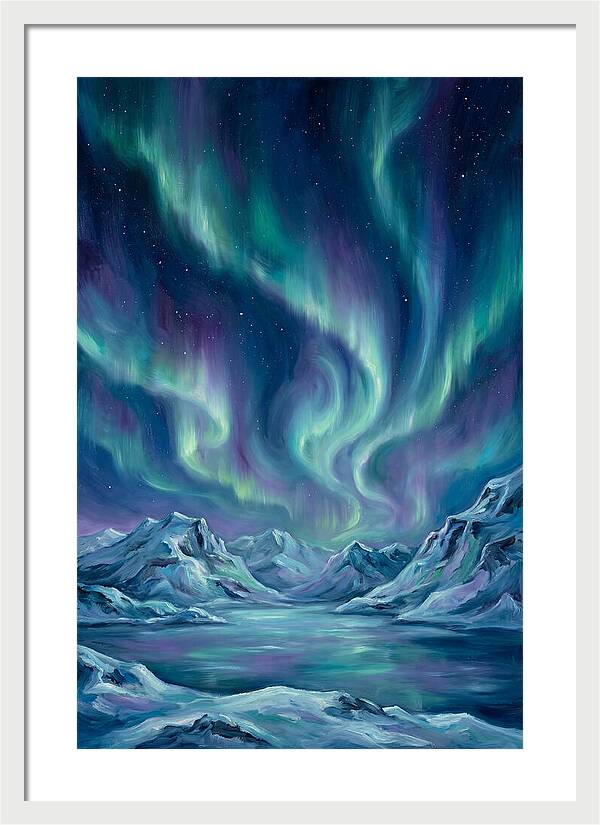 Northern Lights Over Mountains