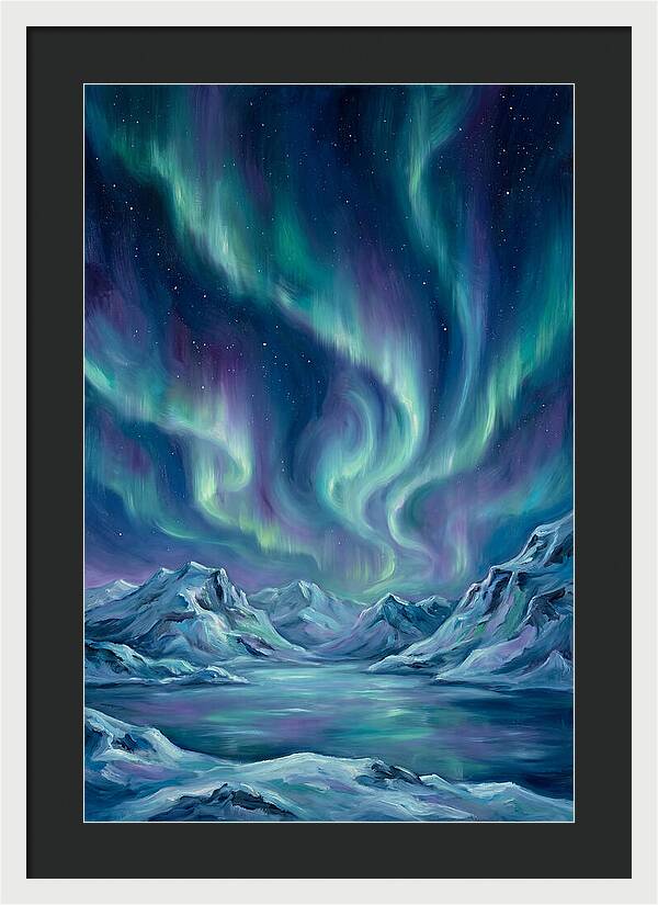 Northern Lights Over Mountains