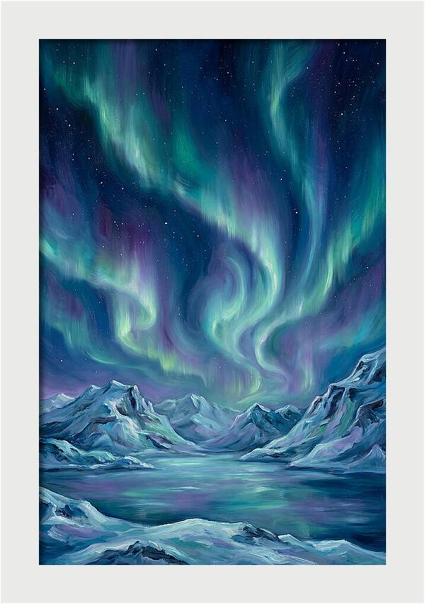 Northern Lights Over Mountains