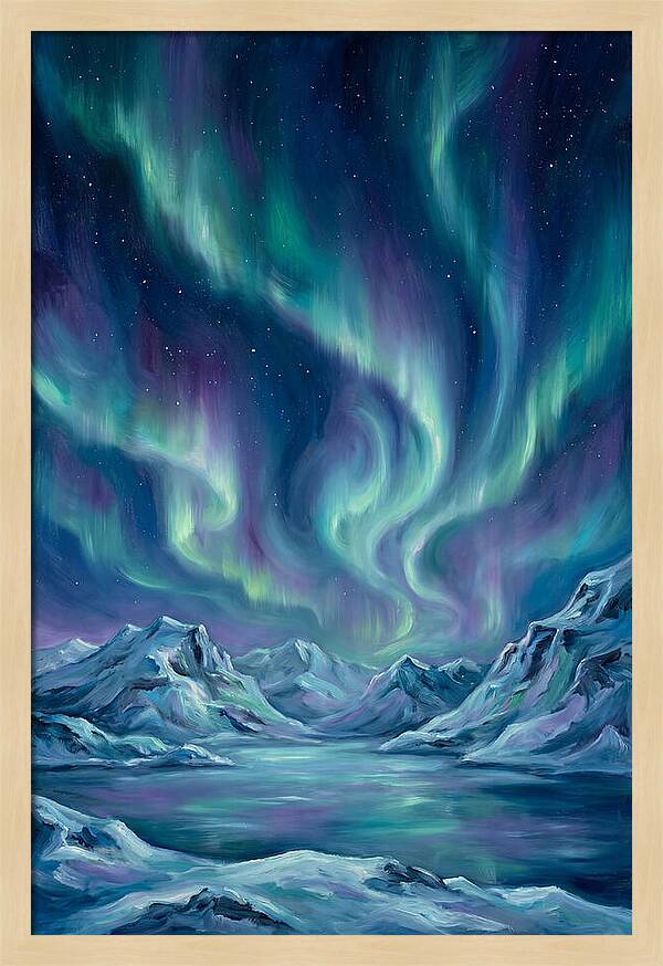 Northern Lights Over Mountains