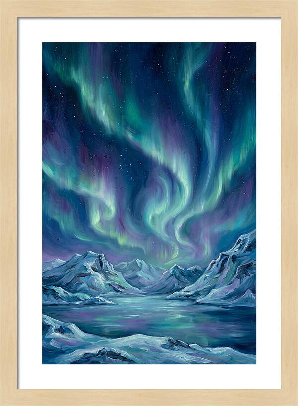 Northern Lights Over Mountains