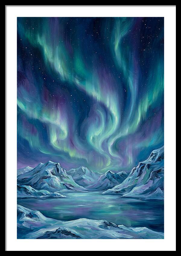 Northern Lights Over Mountains