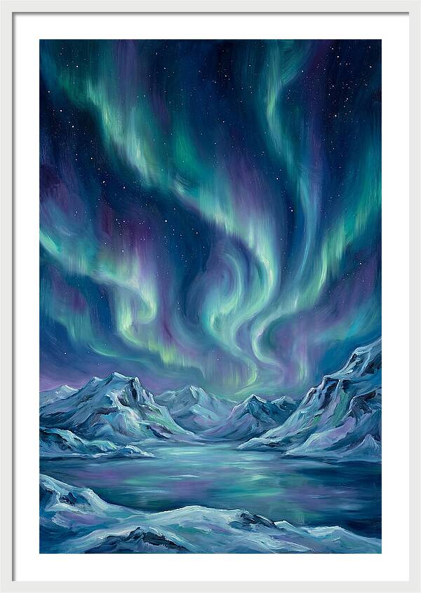 Northern Lights Over Mountains