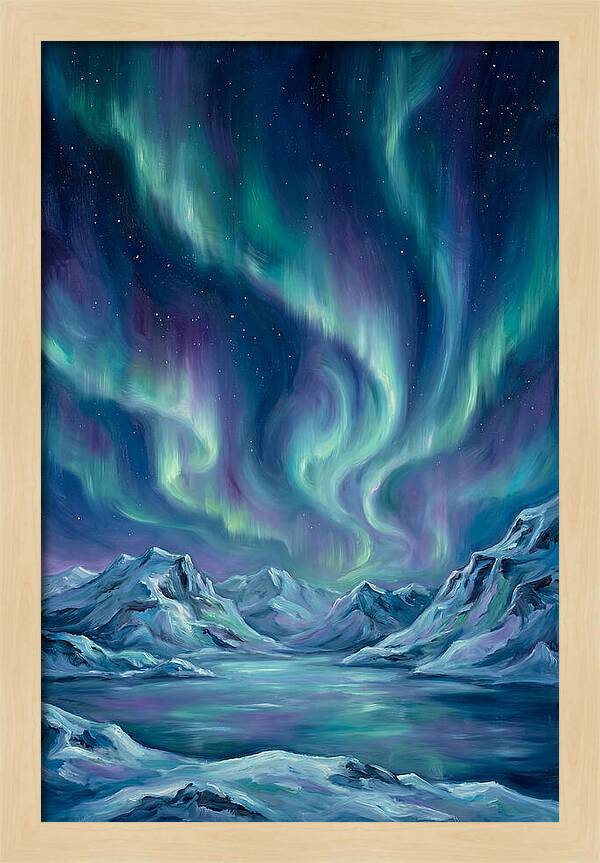 Northern Lights Over Mountains