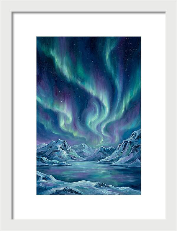 Northern Lights Over Mountains