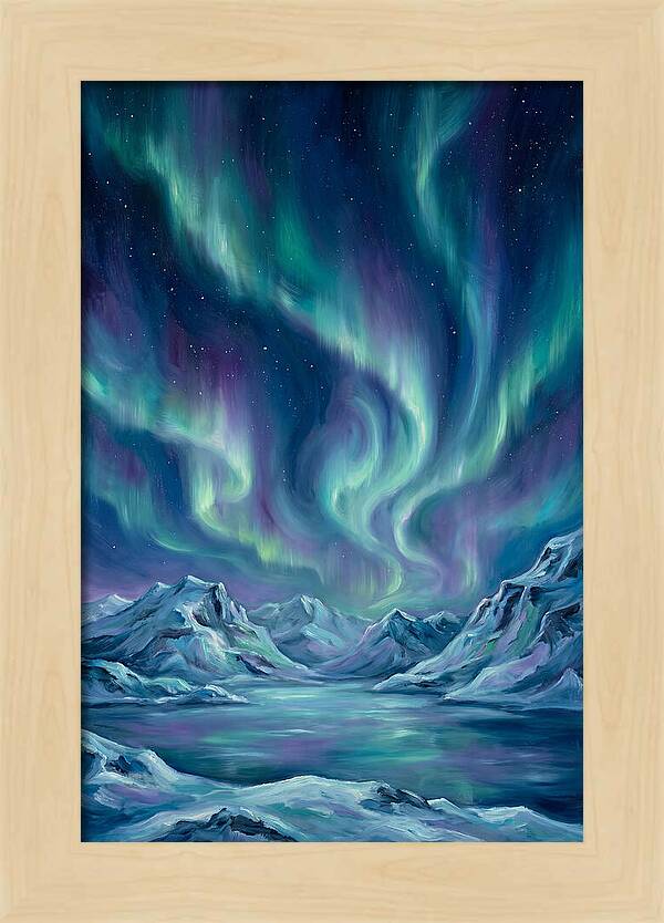 Northern Lights Over Mountains