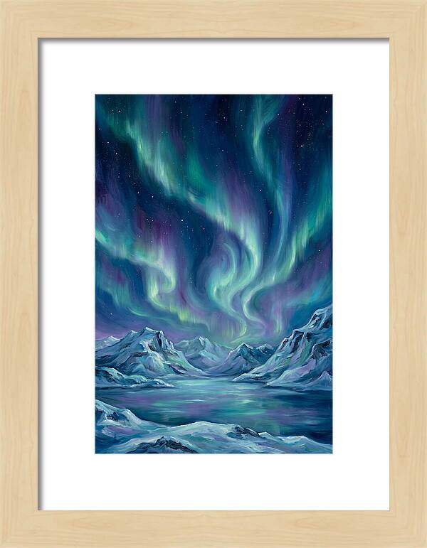 Northern Lights Over Mountains
