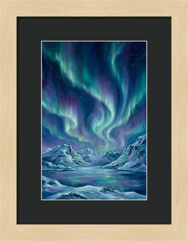 Northern Lights Over Mountains