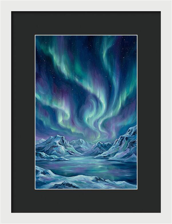 Northern Lights Over Mountains