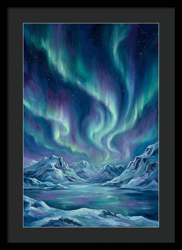 Northern Lights Over Mountains