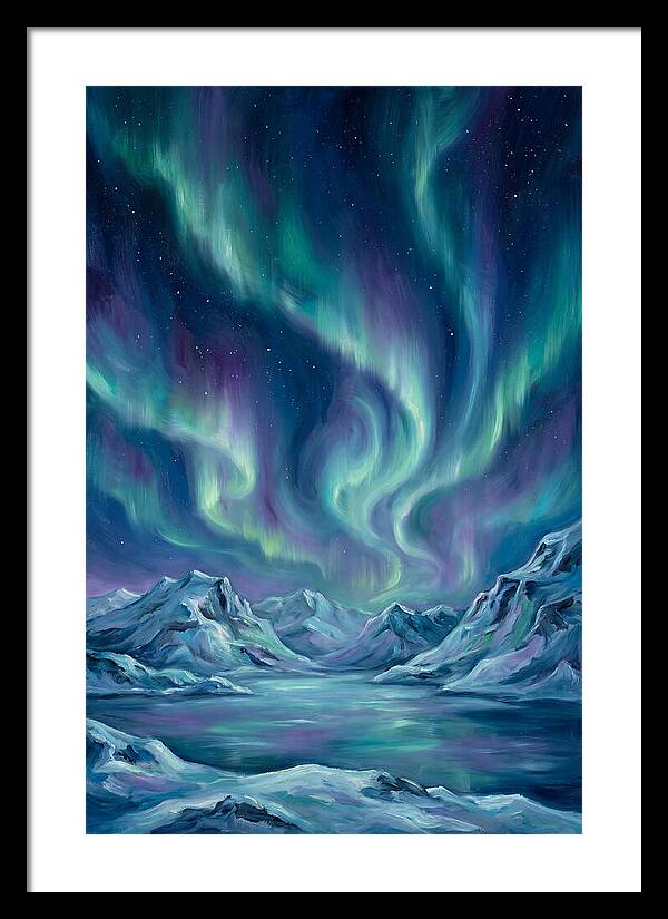 Northern Lights Over Mountains