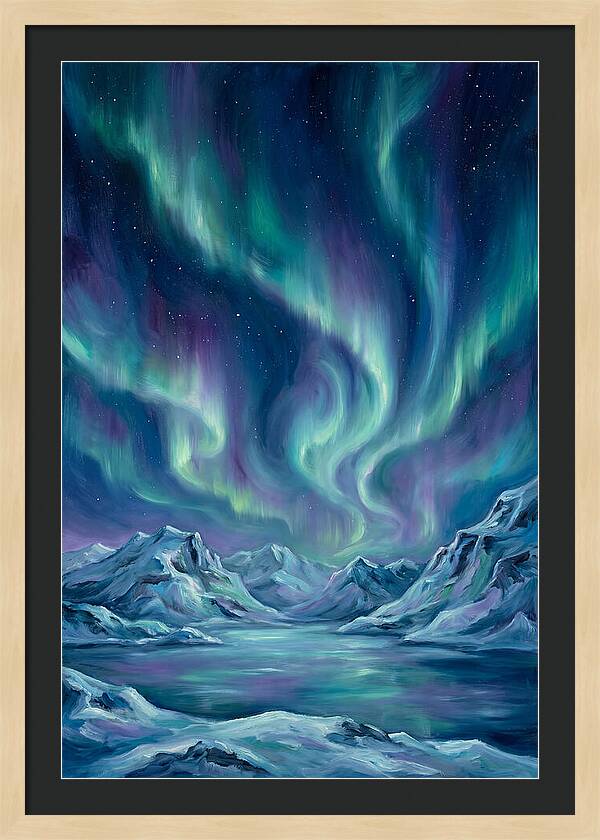 Northern Lights Over Mountains