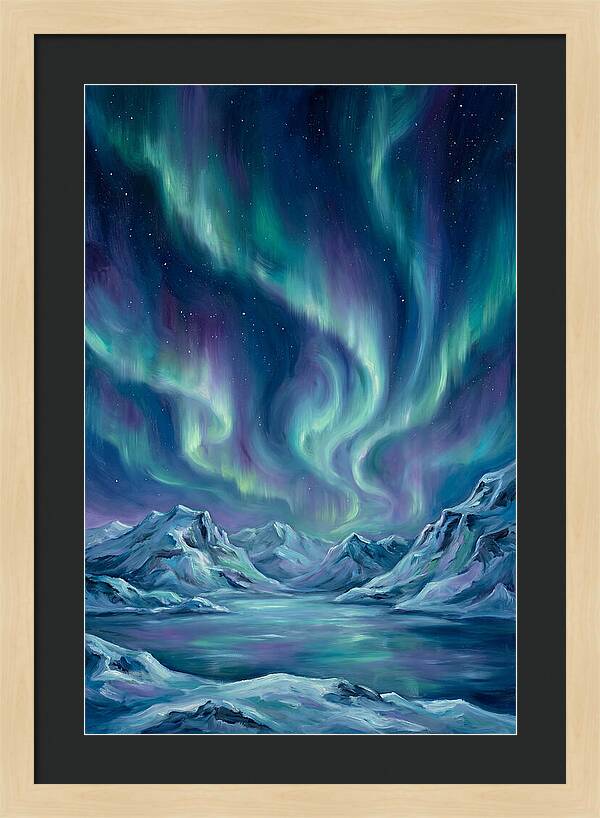 Northern Lights Over Mountains