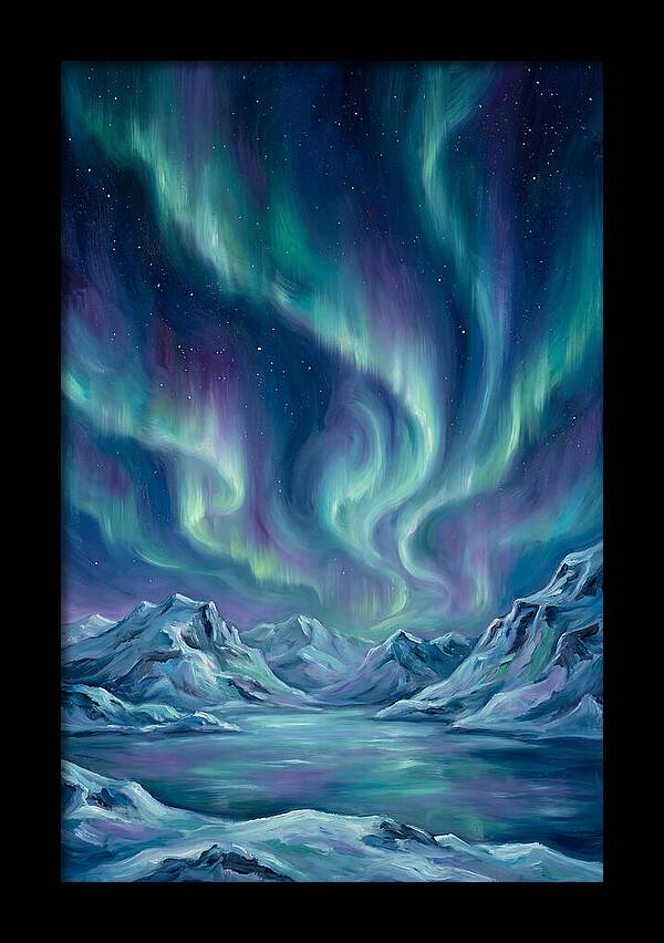 Northern Lights Over Mountains