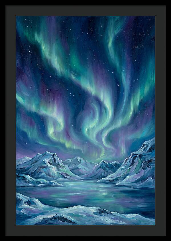 Northern Lights Over Mountains