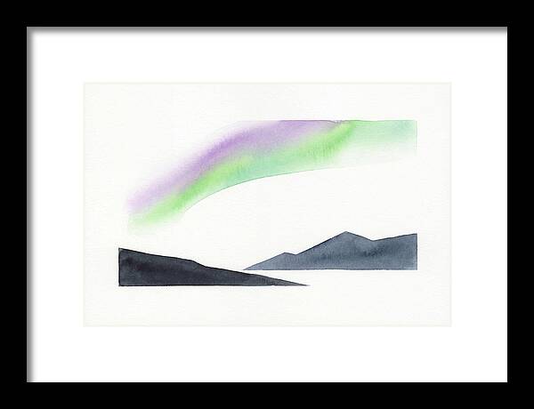 Northern Lights Over Mountains