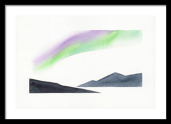 Northern Lights Over Mountains