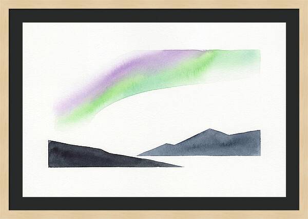 Northern Lights Over Mountains