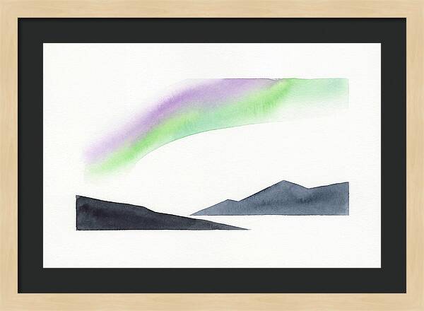 Northern Lights Over Mountains