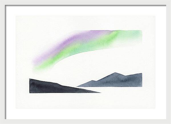 Northern Lights Over Mountains