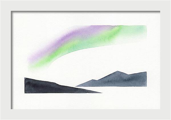 Northern Lights Over Mountains