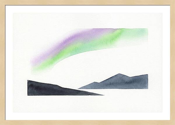 Northern Lights Over Mountains