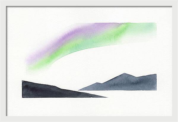 Northern Lights Over Mountains