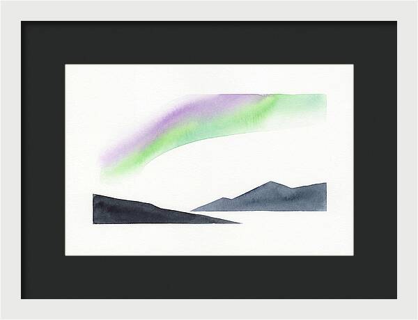 Northern Lights Over Mountains