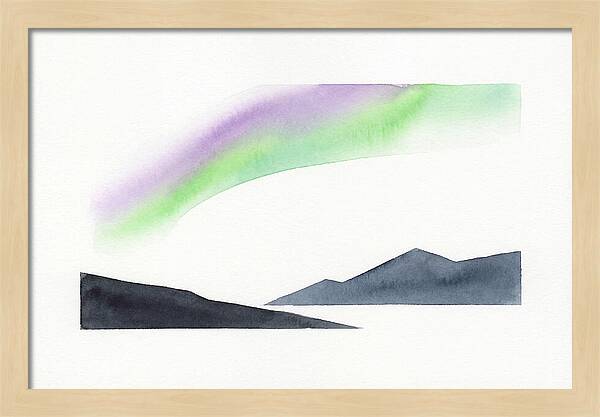 Northern Lights Over Mountains