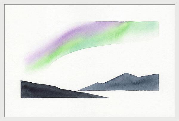 Northern Lights Over Mountains