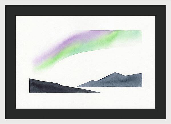 Northern Lights Over Mountains