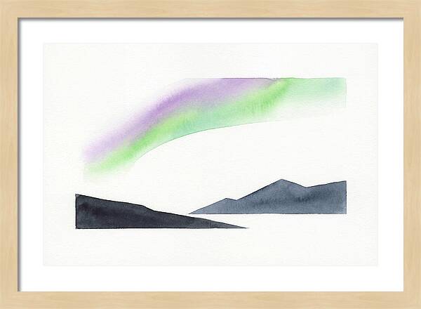 Northern Lights Over Mountains