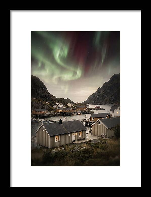Northern Lights Over Nordic Village
