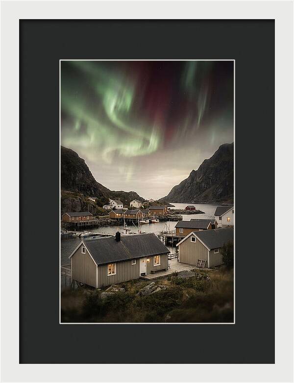Northern Lights Over Nordic Village