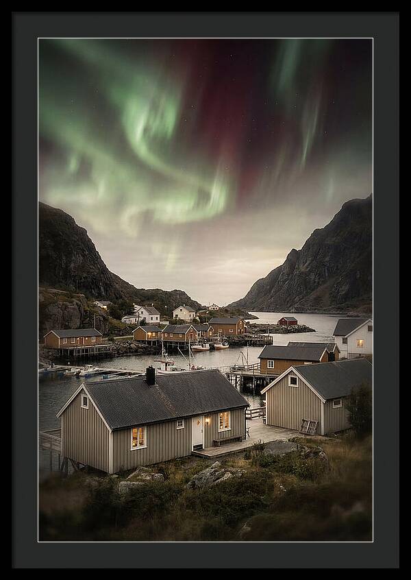 Northern Lights Over Nordic Village
