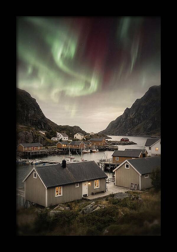 Northern Lights Over Nordic Village