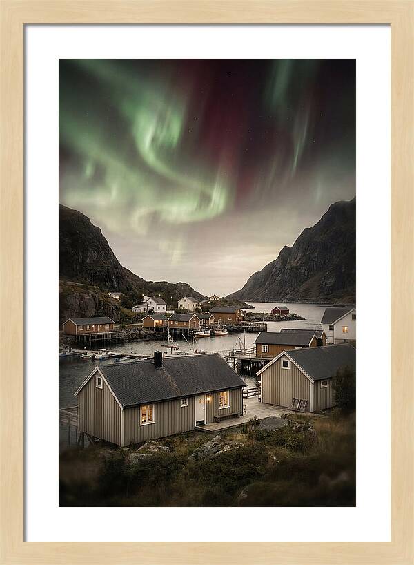 Northern Lights Over Nordic Village