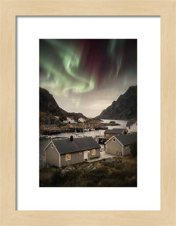 Northern Lights Over Nordic Village